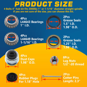 GREPSPUD close-up of L44643 and L44649 bearings and seals for secure fit