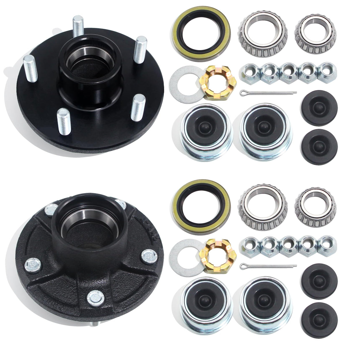 GREPSPUD front view of both 5x5" hubs showing bolt pattern and finish, durable replacement