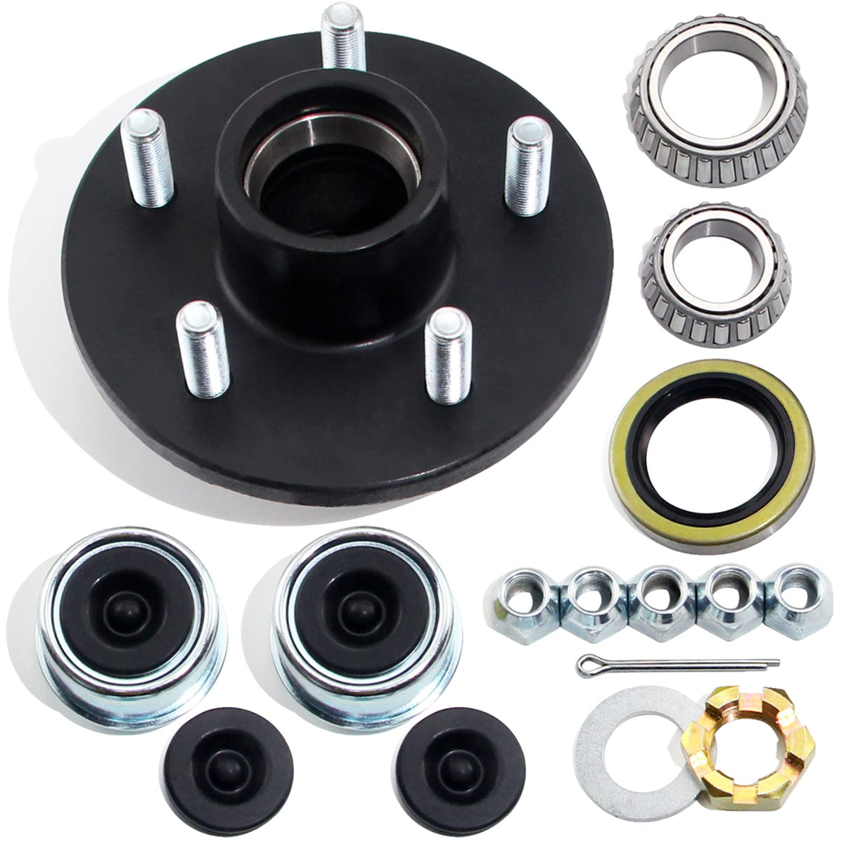 GREPSPUD front-view hub assembly showing bolt pattern and protective coating benefit