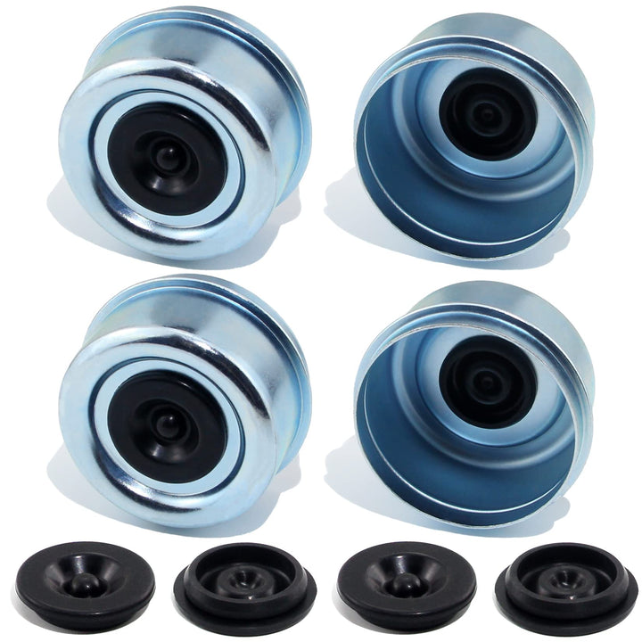GREPSPUD front view of four 2.72-inch hub dust caps showing complete set and spare seals