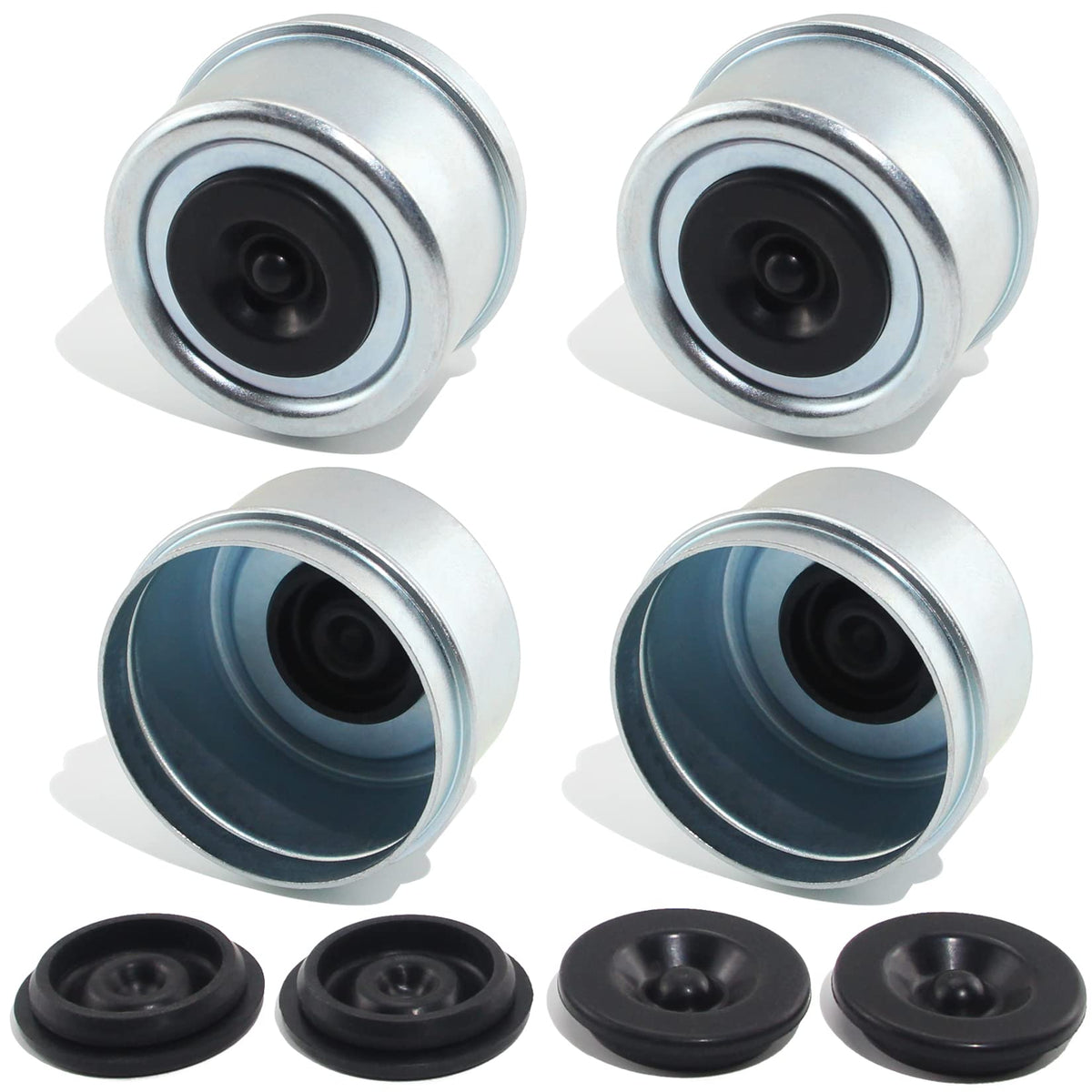 GREPSPUD front view of four zinc-plated hub caps showing complete kit benefits