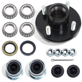 GREPSPUD front view of 4 on 4" hub showing bolt pattern and coating for durability