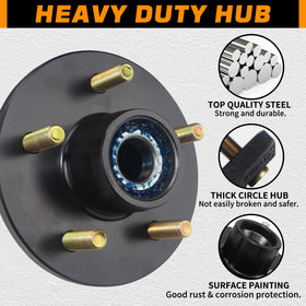 GREPSPUD hub mounted on trailer axle illustrating fitment on EZ-Lube spindle for safety