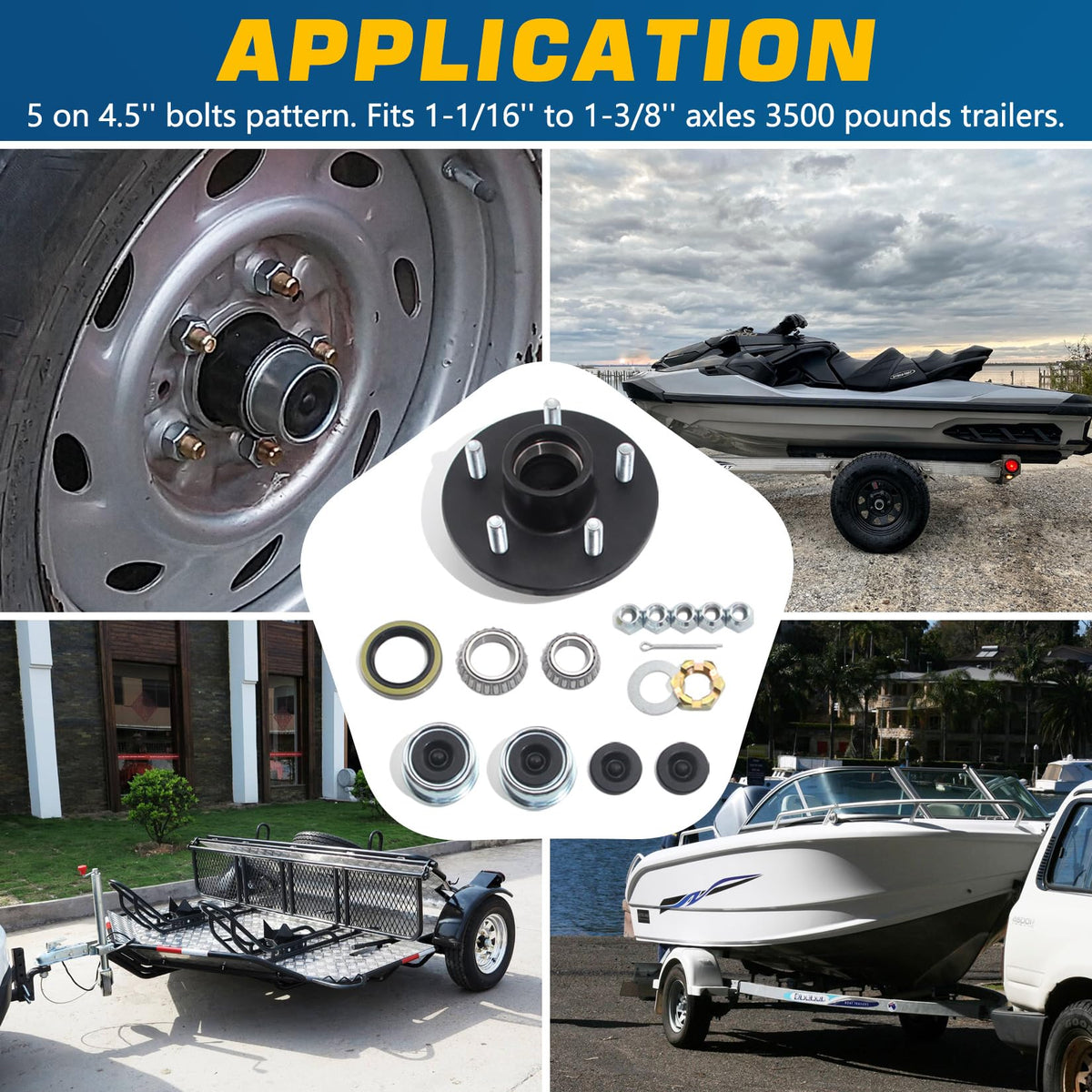 GREPSPUD hub installed on trailer axle demonstrating direct-fit replacement benefit
