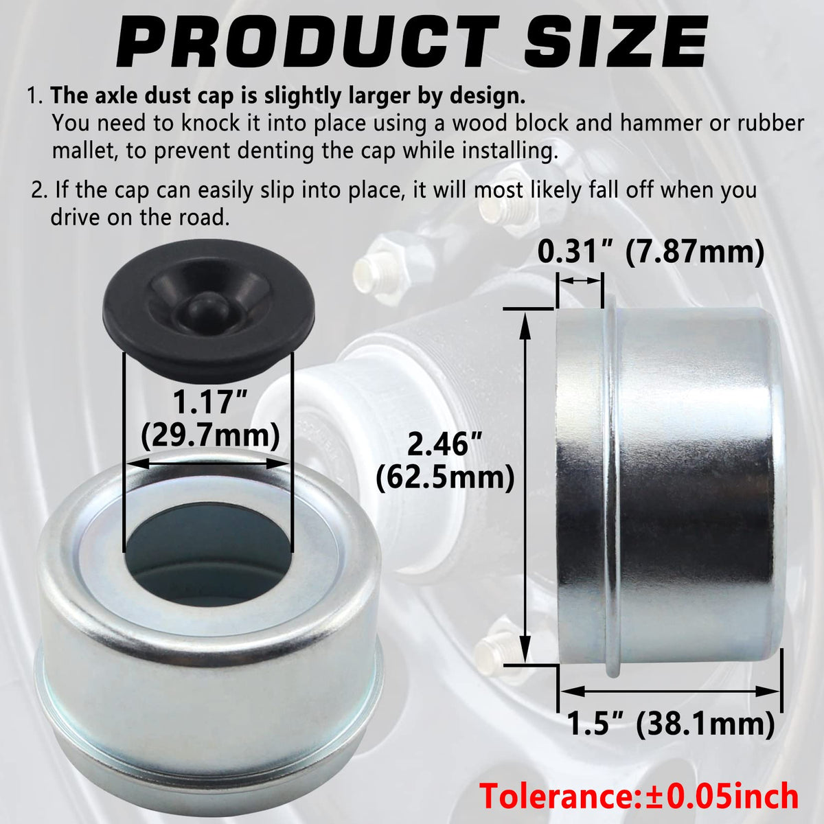 GREPSPUD rubber plug detail showing removable grease access and convenience