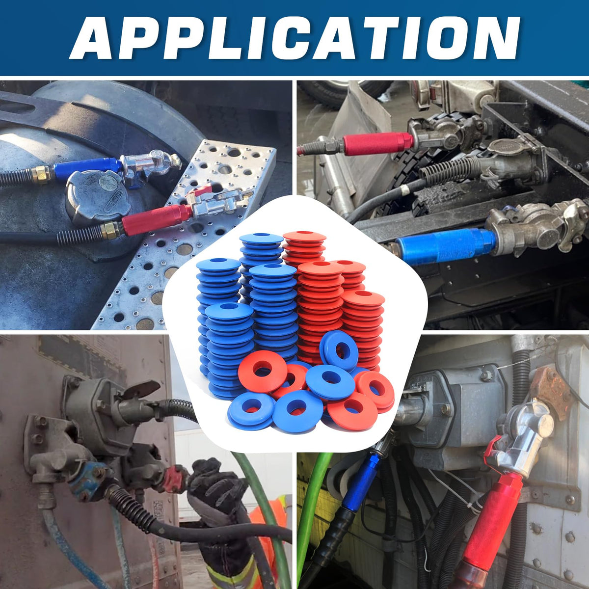 GREPSPUD technician replacing glad hand seals on truck illustrating ease