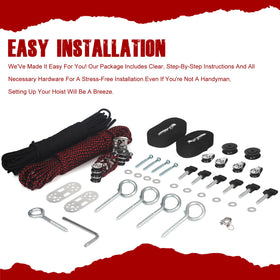 GRERTY hoist installed in garage demonstrating space-saving and parking benefit