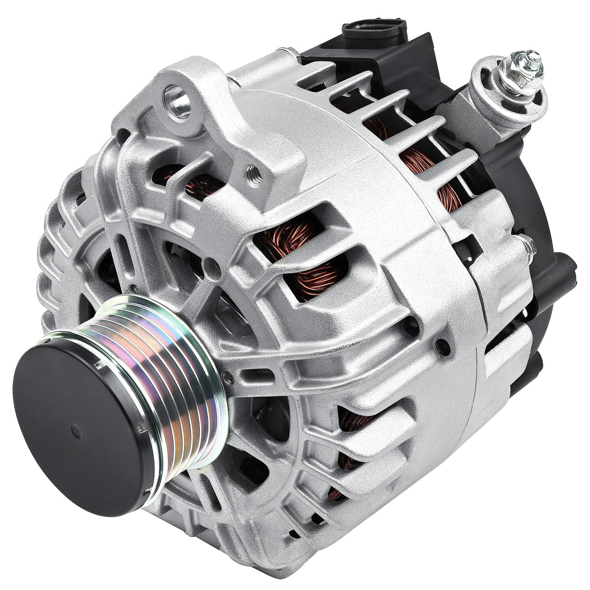 Grezuton front view alternator showing mounting and fit for easy identification
