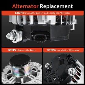 Grezuton alternator label with cross-reference numbers for part confirmation