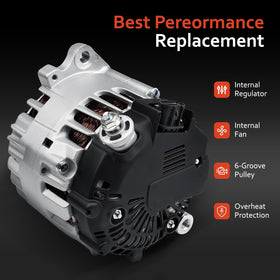 Grezuton alternator installed under hood showing restored charging functionality
