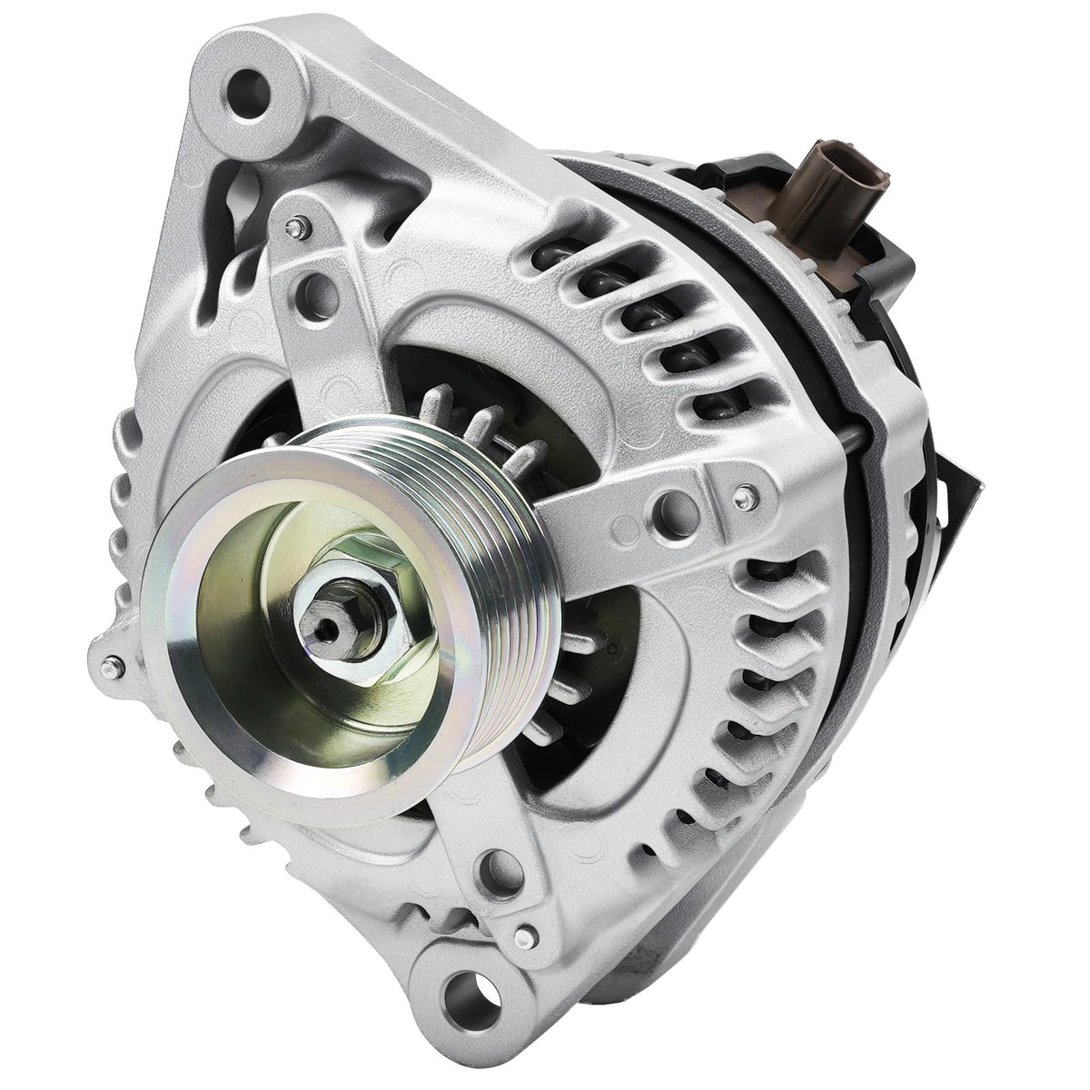 Grezuton alternator front view showing clean housing and mounting benefits