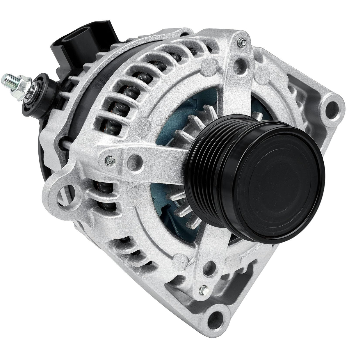 Grezuton front view alternator showing compact housing and mounting points for easy replacement