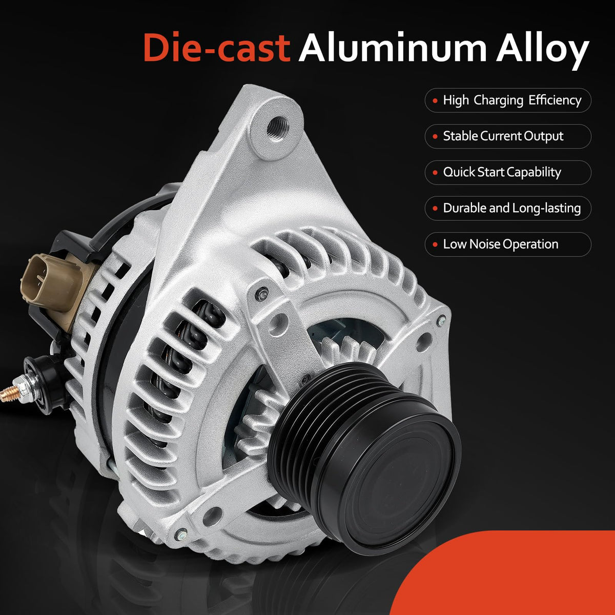Grezuton alternator installed in engine bay showing correct fitment and space savings