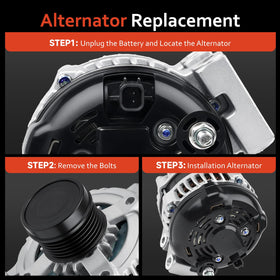 Grezuton alternator held in hand to show scale and ease of handling during installation