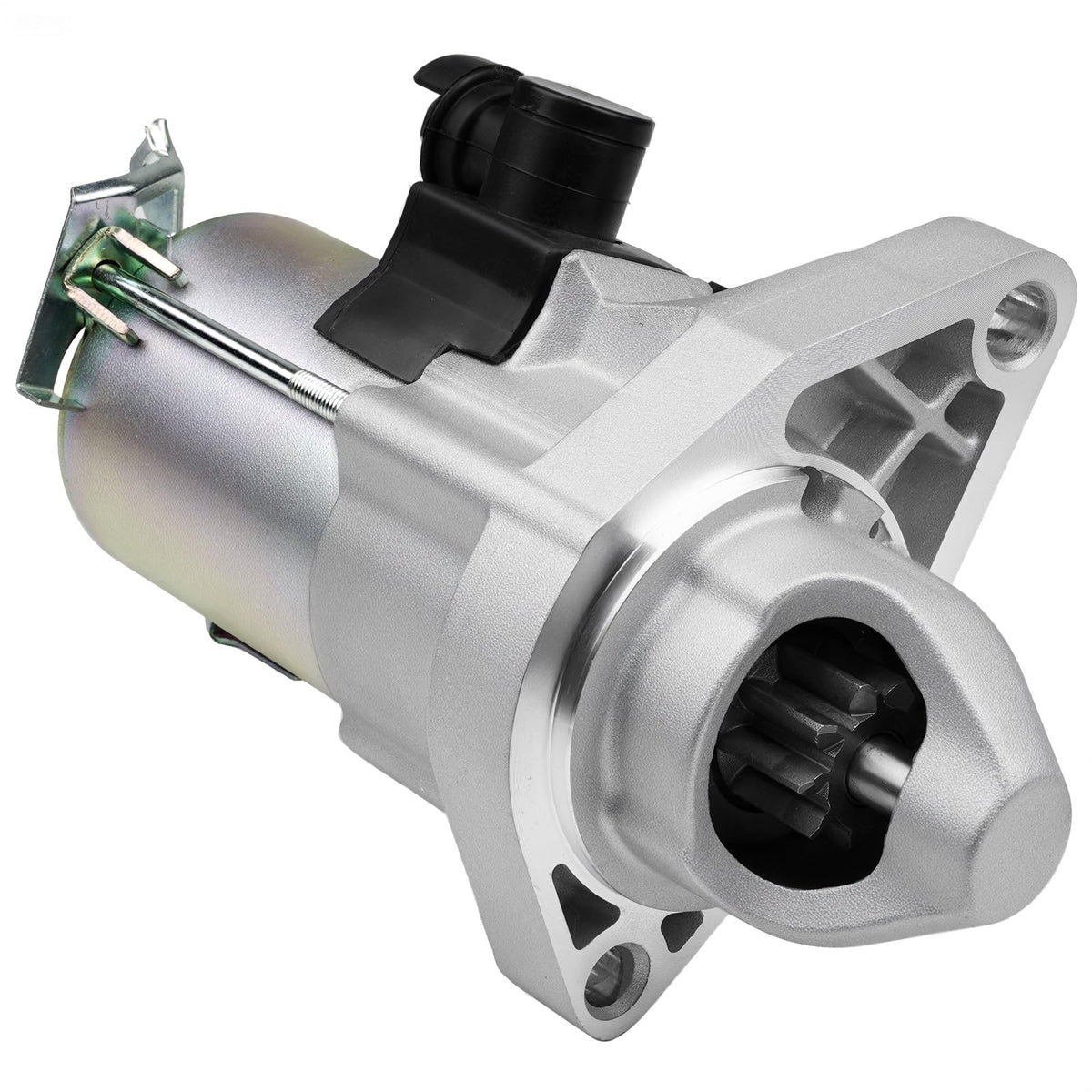 Grezuton starter front view showing mounting points and direct-fit benefit