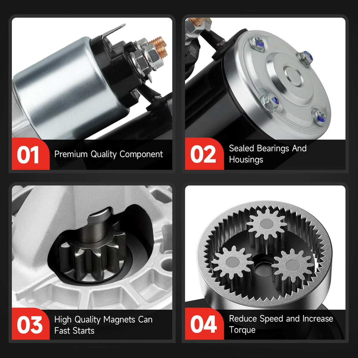 Grezuton starter gear teeth detail showing resistant wear performance