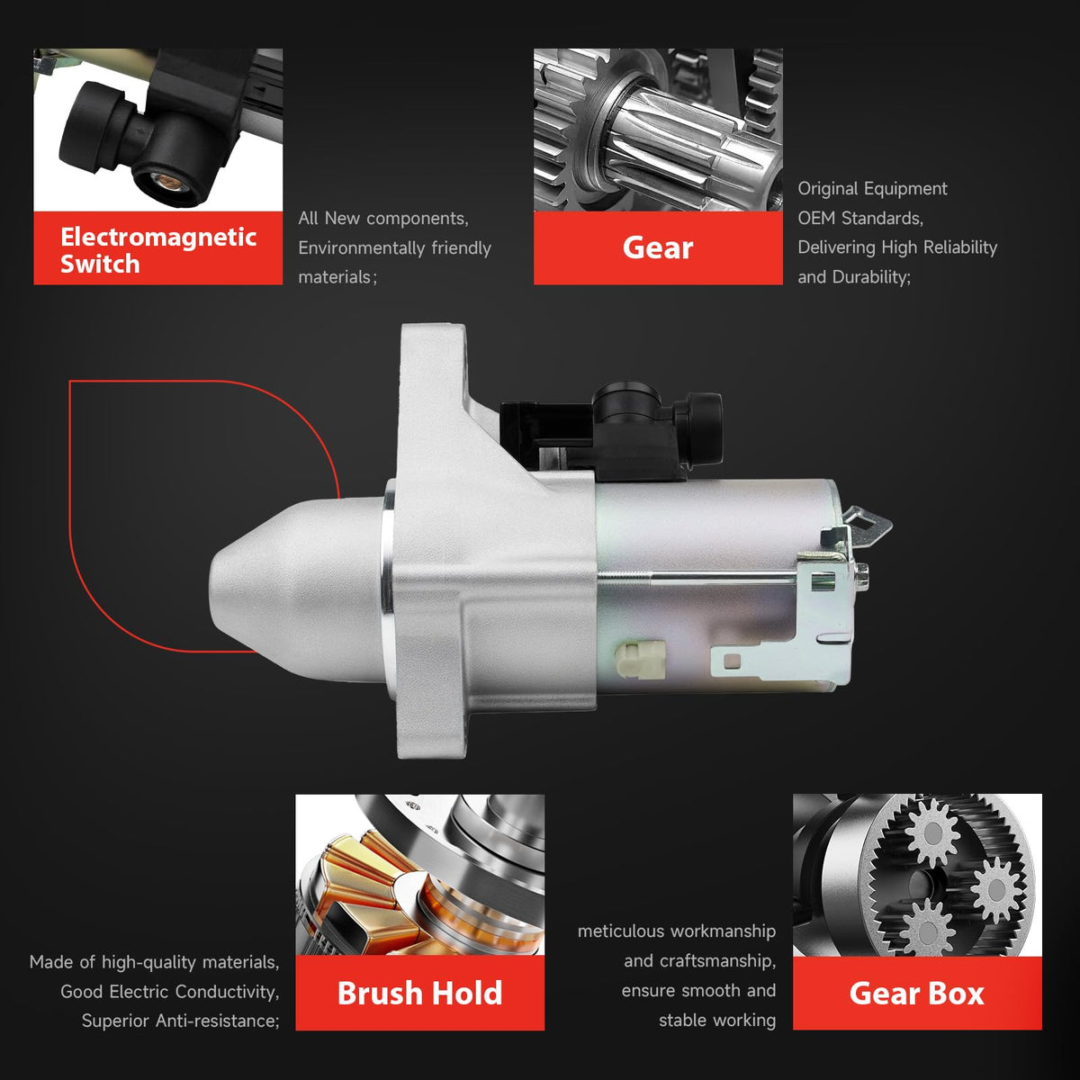 Grezuton starter mounted in engine bay demonstrating easy replacement