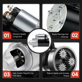 Grezuton starter mounting flange detail displays bolt pattern for straightforward installation