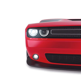 GRIDREADY front view on Dodge Challenger showing bold aggressive eyelid look and style