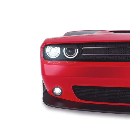 GRIDREADY front view on Dodge Challenger showing bold aggressive eyelid look and style