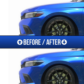 GRIDREADY installed on Civic sedan side profile showcasing cleaner headlight appearance