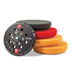 Griot's Garage backing plate front view showing vented design and secure mount, improving control