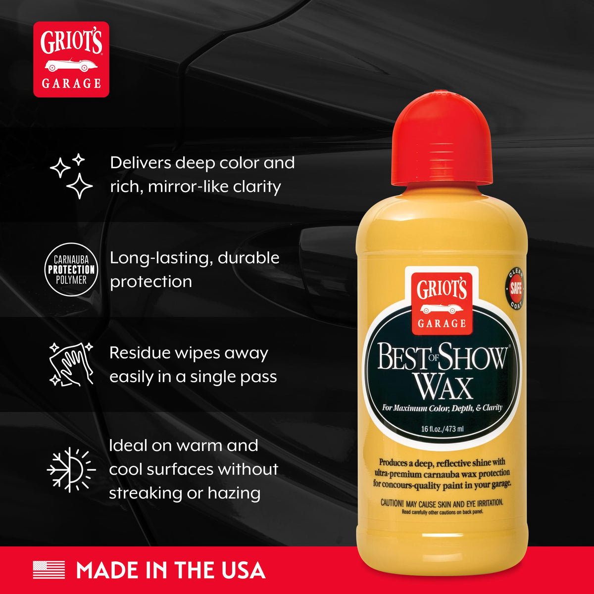 Griot's Garage wax being applied by hand with foam pad for simple user-friendly use