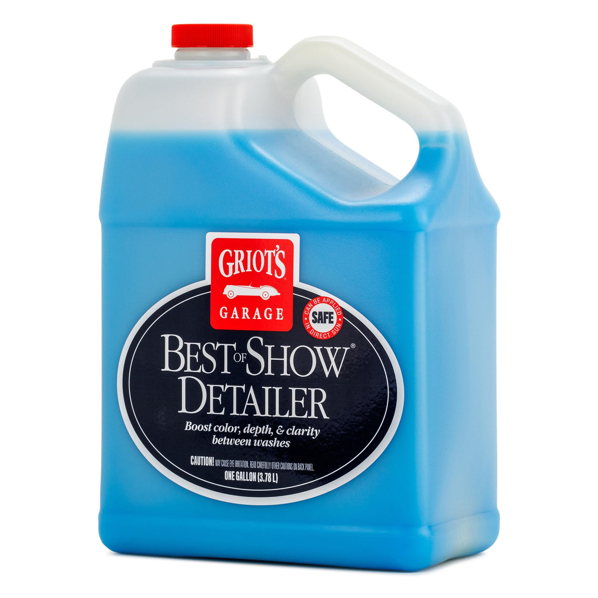 Griot's Garage front view of one-gallon detailer bottle showing branding and container