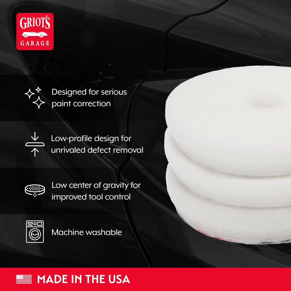 Griot's Garage BOSS 3" close-up of ultra-firm euro foam texture showing cutting surface detail