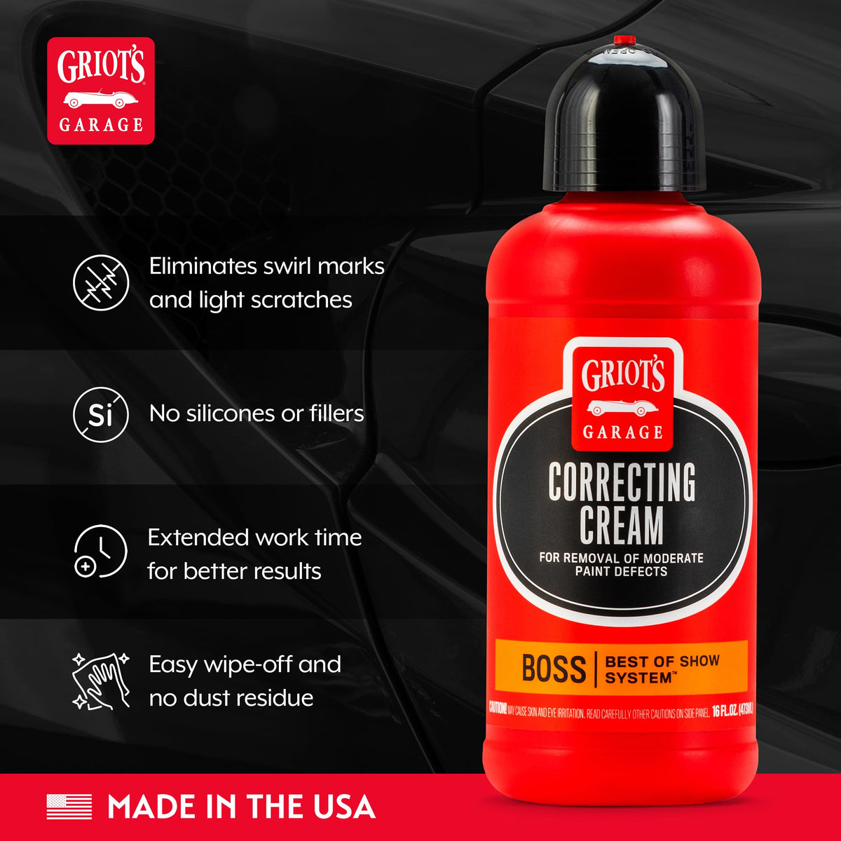 Griot's Garage product applied with a polisher demonstrating efficient correction
