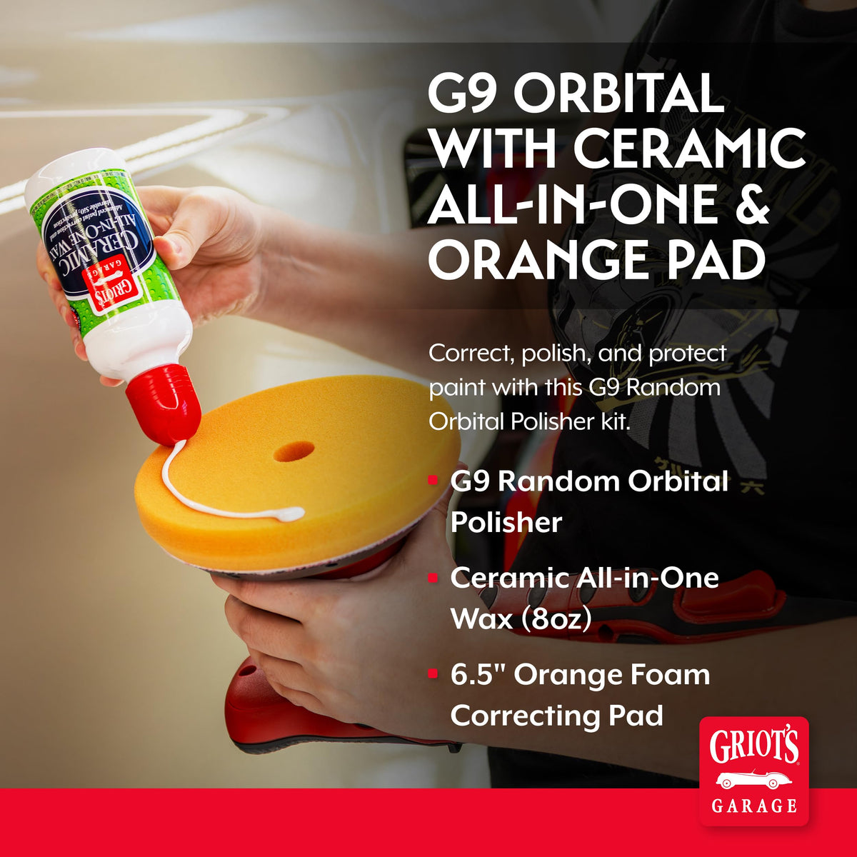 Griot's Garage ceramic all-in-one wax open jar demonstrating smooth application advantage