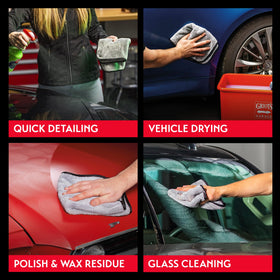 Griot's Garage towel drying a car panel quickly and streak-free