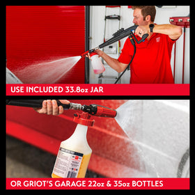 Griot's Garage foam cannon in hand to show size and ergonomic handling benefit