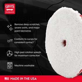 Griot's Garage foam cross-section showing 1/4 inch euro-foam layer and enhanced rebound control