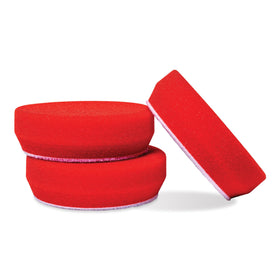 Griot's Garage front view of 3-inch red foam pad showing compact applicator, precise coverage