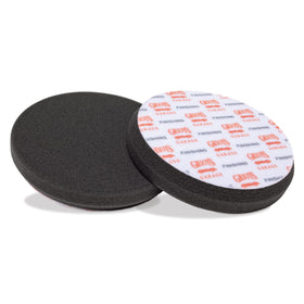 Griot's Garage front view of 5.5" black finishing pads showing packaging benefit tidy storage