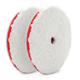 Griot's Garage front view of two 6.5 inch microfiber polishing pads showing packaging benefit rapid correction