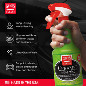Griot's Garage treated paint panel with deep gloss and water beading protection