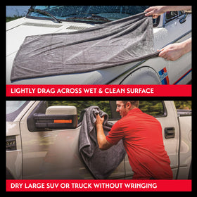 Griot's Garage towel in use drying an SUV for quicker, streak-free results