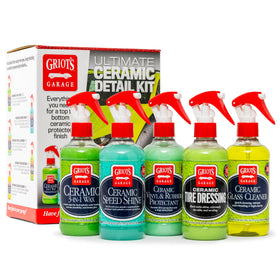 Griot's Garage kit front packaging showing five 8oz bottles and benefits