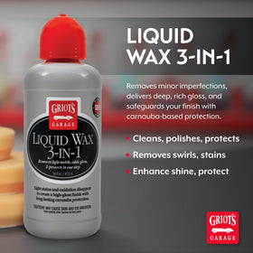 Griot's Garage liquid wax texture close-up demonstrating smooth formula for easy spreading