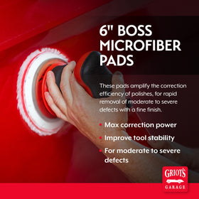 Griot's Garage close-up of 9mm white microfiber face highlighting durable cutting performance
