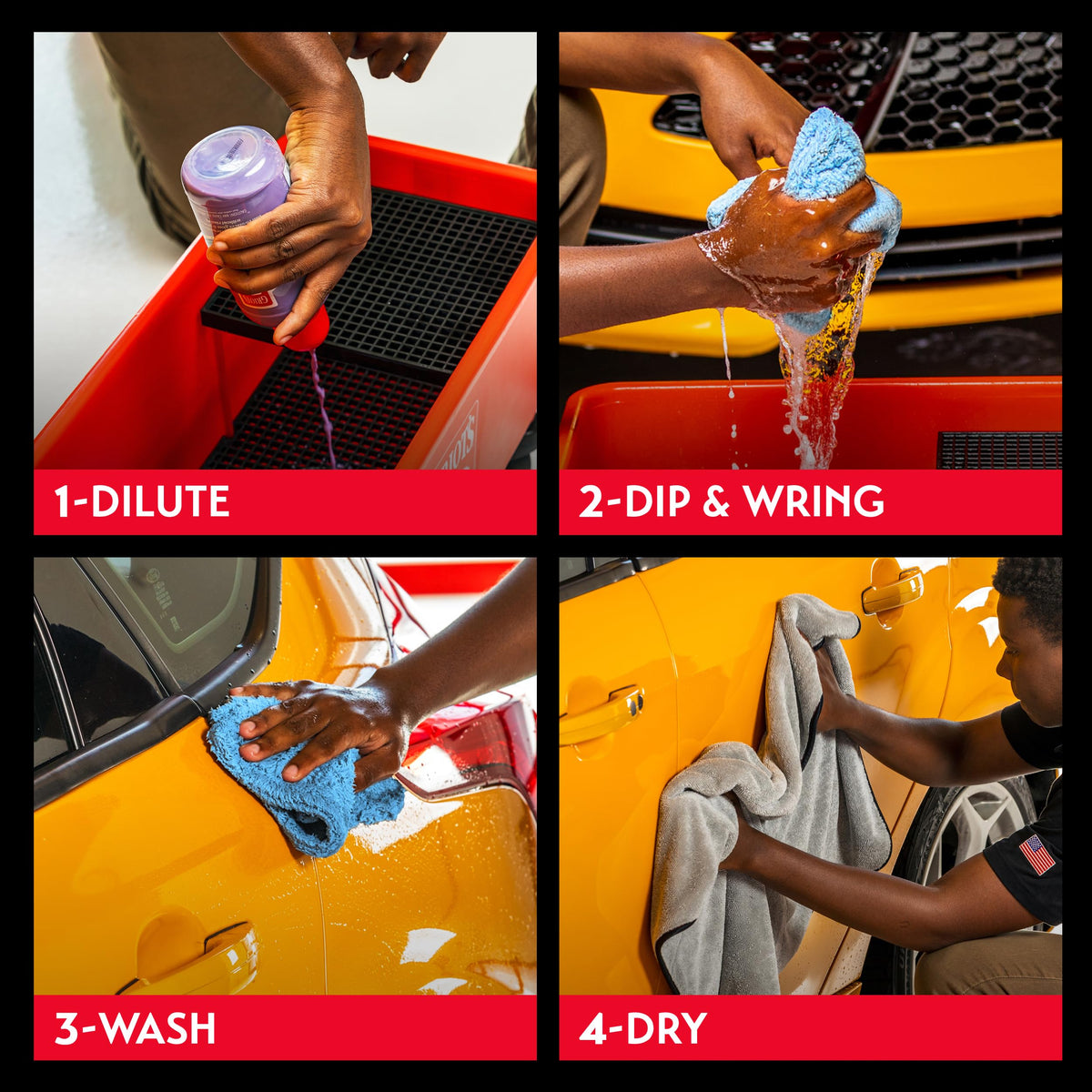 Griot's Garage microfiber wash pad in use demonstrating safe, scratch-free cleaning