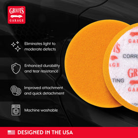 Griot's Garage pad backing showing hook-and-loop for secure attachment