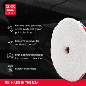 Griot's Garage pad in use on fender demonstrating aggressive scratch removal