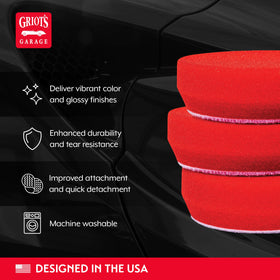 Griot's Garage waxing pad attached to backing plate for orbital polisher, stable grip