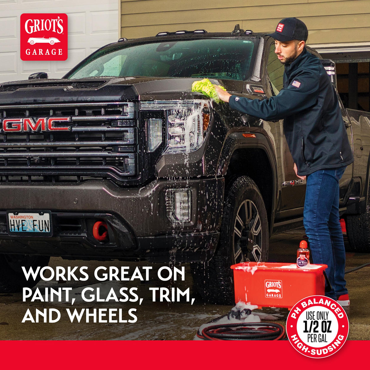 Griot's Garage rinsed paint surface with clear sheen, illustrating preserved finish and shine