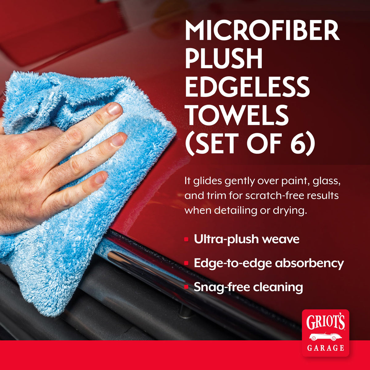Griot's Garage close-up of 470 GSM plush microfiber texture for gentle polishing