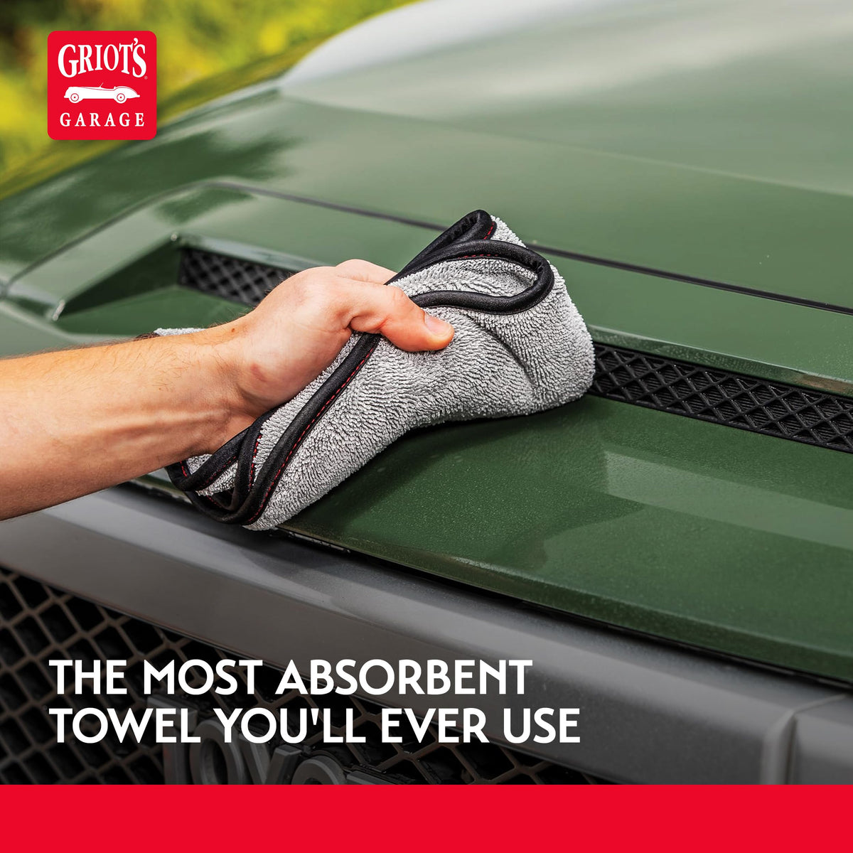 Griot's Garage towel removing wax residue for a cleaner finish