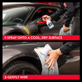 Griot's Garage used on wheel and trim highlighting cleaned surfaces and restored shine